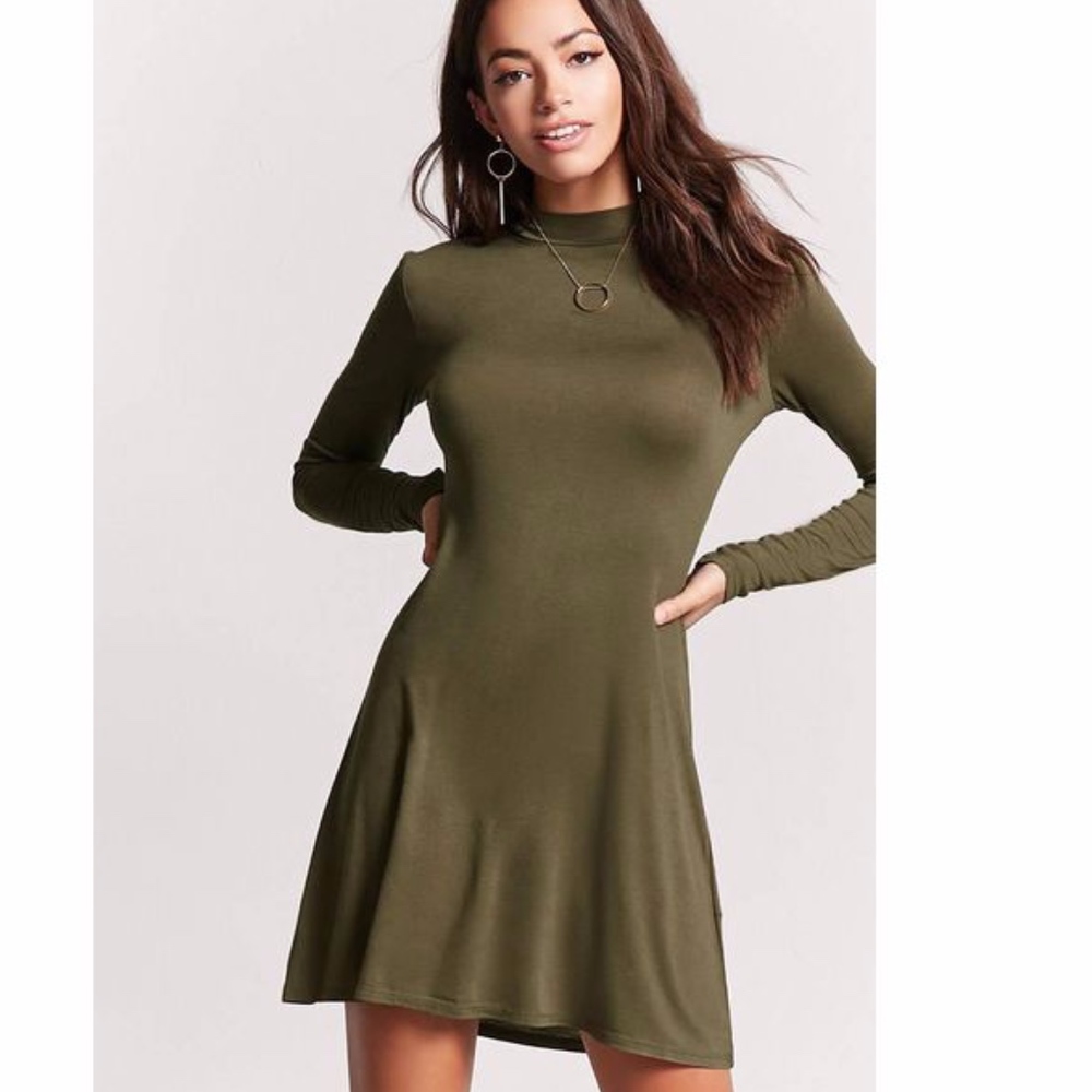 Forever 21 Mock Neck Swing Dress